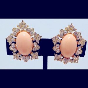 Joan Rivers Vintage Classic Collection Gold Tone Clip On Multi Gem Earrings